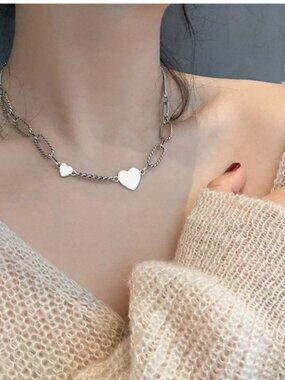 NEW 925 Sterling Silver Vintage Heart Necklace